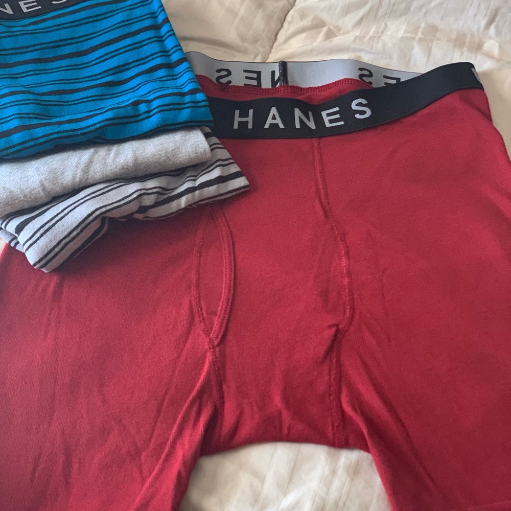 4 Mens Hanes boxer briefs, size Large
